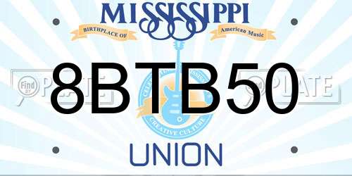 8BTB50 Mississippi License Plate