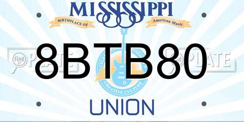 8BTB80 Mississippi License Plate