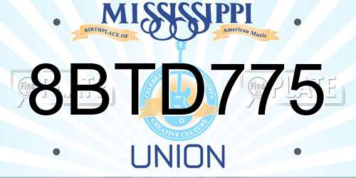 8BTD775 Mississippi License Plate