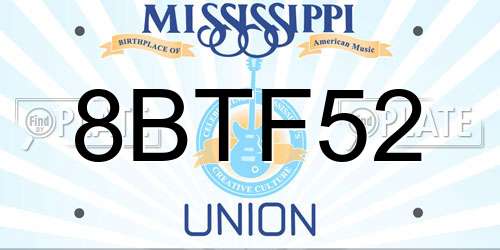 8BTF52 Mississippi License Plate