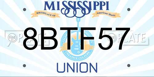 8BTF57 Mississippi License Plate