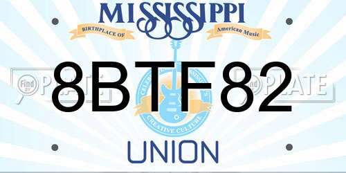 8BTF82 Mississippi License Plate