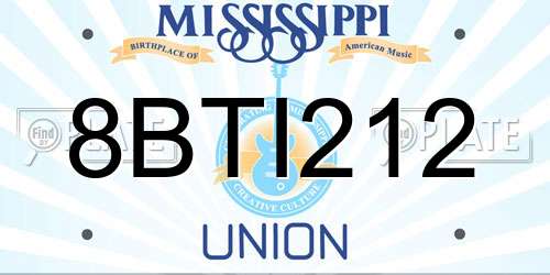 8BTI212 Mississippi License Plate