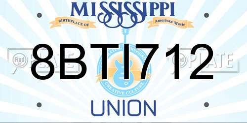 8BTI712 Mississippi License Plate