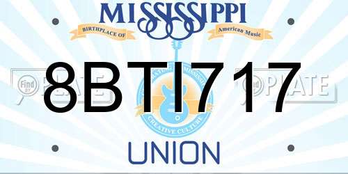 8BTI717 Mississippi License Plate