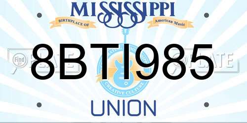 8BTI985 Mississippi License Plate