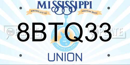 8BTQ33 Mississippi License Plate