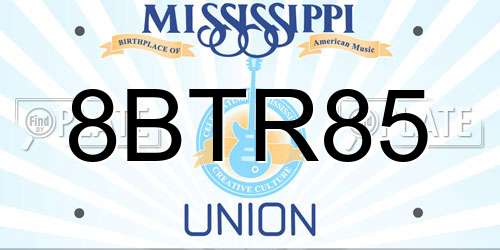 8BTR85 Mississippi License Plate