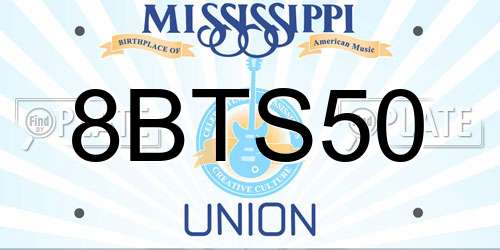 8BTS50 Mississippi License Plate