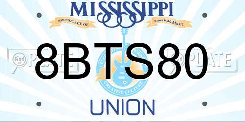8BTS80 Mississippi License Plate