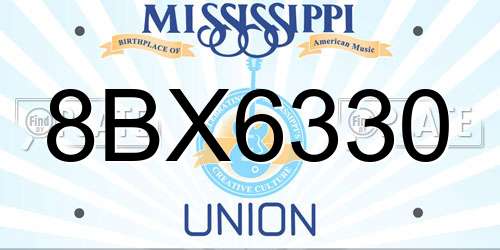 8BX6330 Mississippi License Plate