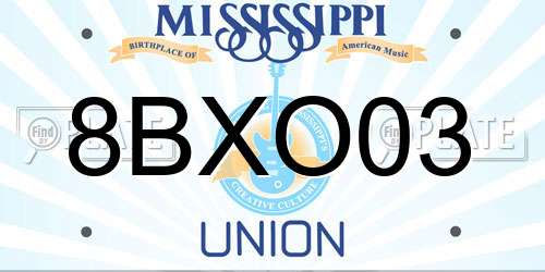 8BXO03 Mississippi License Plate