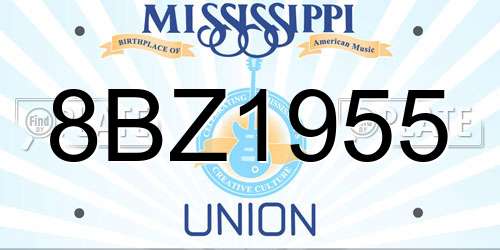 8BZ1955 Mississippi License Plate