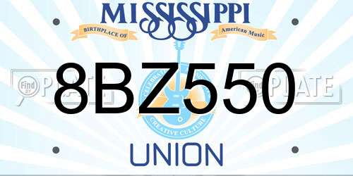 8BZ550 Mississippi License Plate