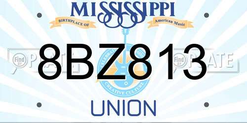 8BZ813 Mississippi License Plate