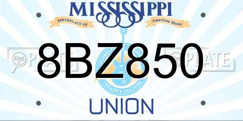 8BZ850 Mississippi License Plate