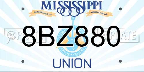 8BZ880 Mississippi License Plate