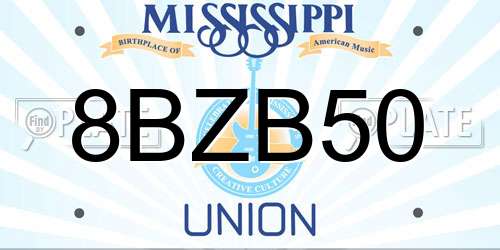 8BZB50 Mississippi License Plate