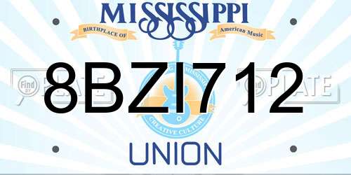 8BZI712 Mississippi License Plate
