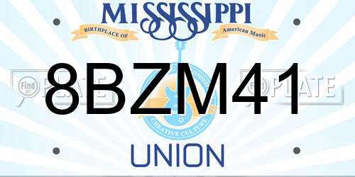 8BZM41 Mississippi License Plate