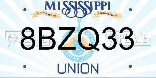 8BZQ33 Mississippi License Plate