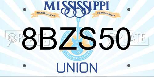 8BZS50 Mississippi License Plate