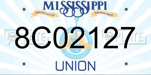 8C02127 Mississippi License Plate