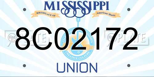 8C02172 Mississippi License Plate