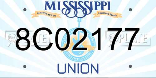 8C02177 Mississippi License Plate