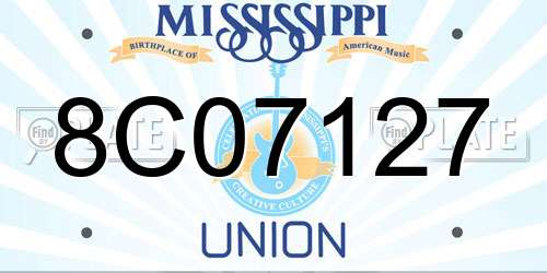 8C07127 Mississippi License Plate