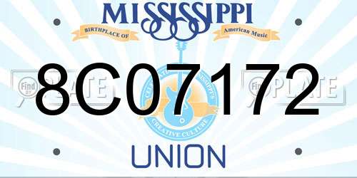 8C07172 Mississippi License Plate