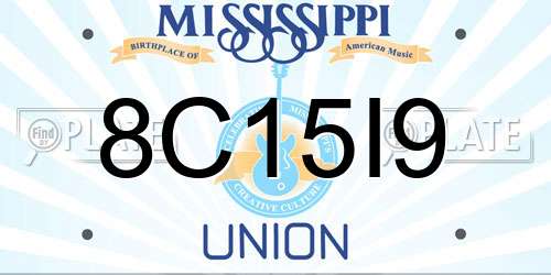 8C15I9 Mississippi License Plate