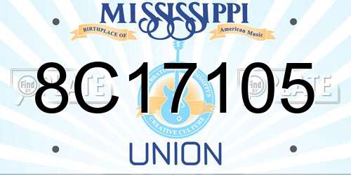 8C17105 Mississippi License Plate