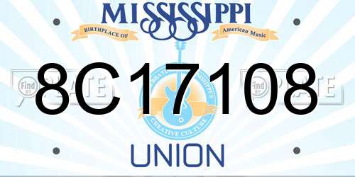 8C17108 Mississippi License Plate