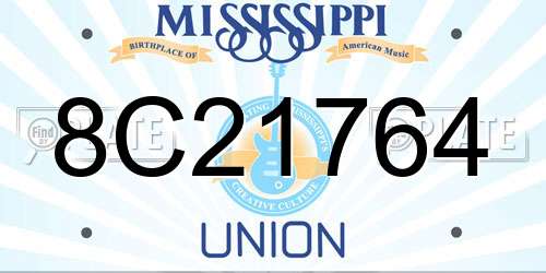 8C21764 Mississippi License Plate
