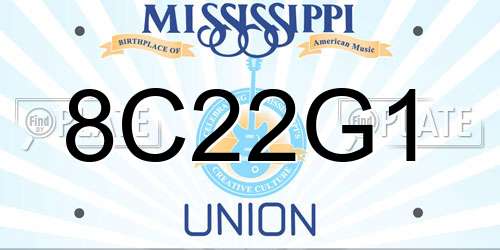 8C22G1 Mississippi License Plate