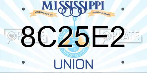 8C25E2 Mississippi License Plate