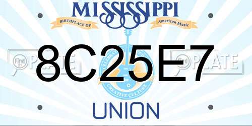 8C25E7 Mississippi License Plate