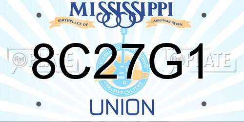 8C27G1 Mississippi License Plate