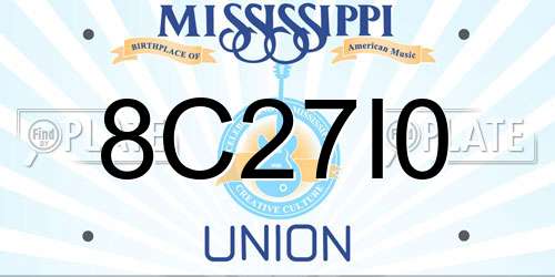 8C27I0 Mississippi License Plate