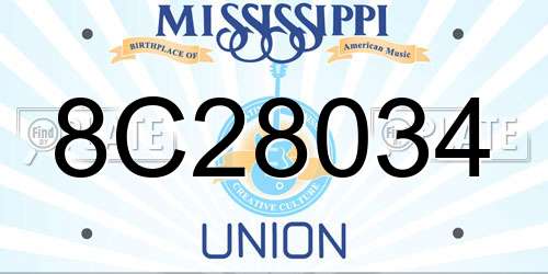 8C28034 Mississippi License Plate