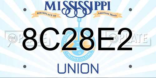 8C28E2 Mississippi License Plate