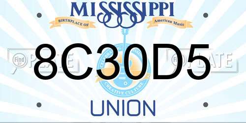 8C30D5 Mississippi License Plate