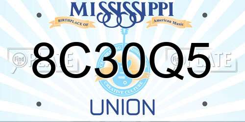 8C30Q5 Mississippi License Plate