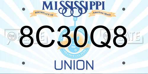 8C30Q8 Mississippi License Plate