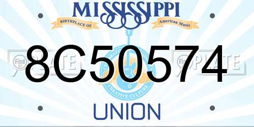 8C50574 Mississippi License Plate