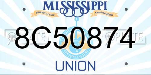 8C50874 Mississippi License Plate