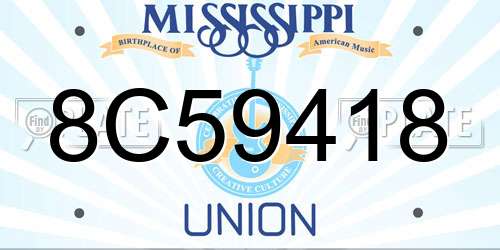 8C59418 Mississippi License Plate