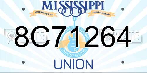 8C71264 Mississippi License Plate
