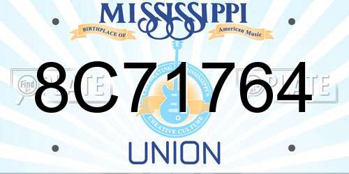 8C71764 Mississippi License Plate